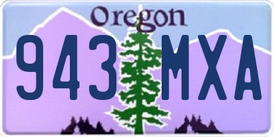 OR license plate 943MXA