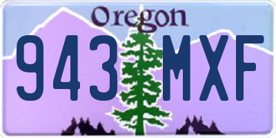 OR license plate 943MXF