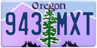 OR license plate 943MXT