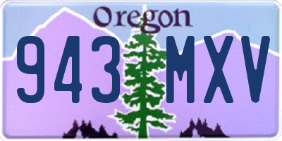 OR license plate 943MXV