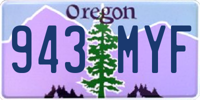 OR license plate 943MYF
