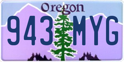 OR license plate 943MYG