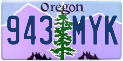 OR license plate 943MYK
