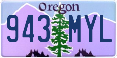 OR license plate 943MYL