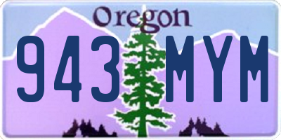 OR license plate 943MYM