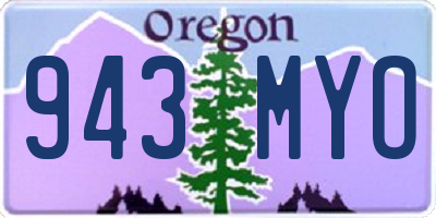 OR license plate 943MYO