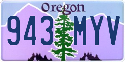 OR license plate 943MYV