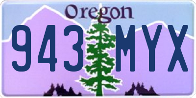 OR license plate 943MYX