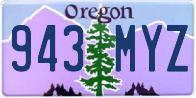 OR license plate 943MYZ