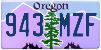 OR license plate 943MZF