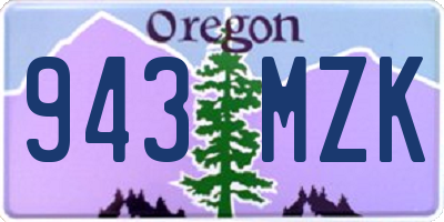 OR license plate 943MZK