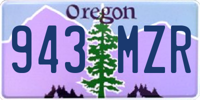 OR license plate 943MZR