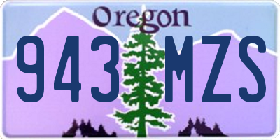OR license plate 943MZS