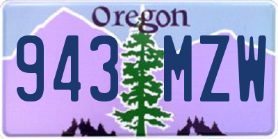 OR license plate 943MZW