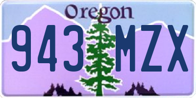 OR license plate 943MZX