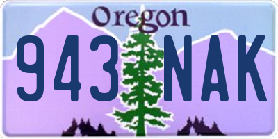 OR license plate 943NAK