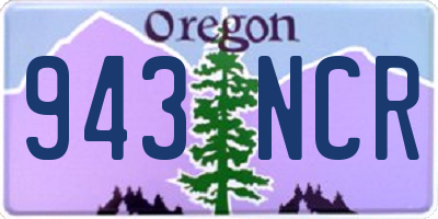 OR license plate 943NCR