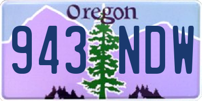 OR license plate 943NDW