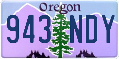 OR license plate 943NDY