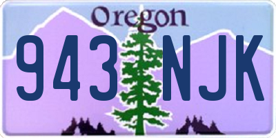 OR license plate 943NJK