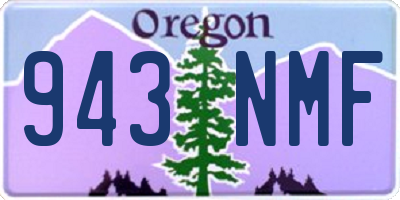 OR license plate 943NMF