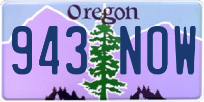 OR license plate 943NOW