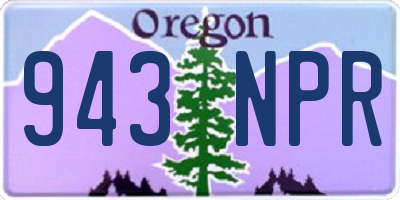 OR license plate 943NPR
