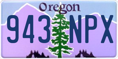 OR license plate 943NPX