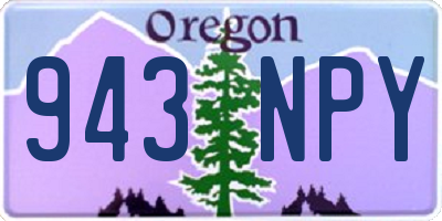 OR license plate 943NPY