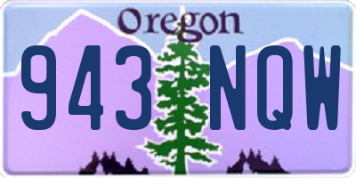 OR license plate 943NQW