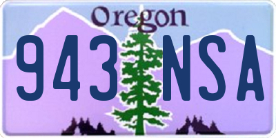 OR license plate 943NSA