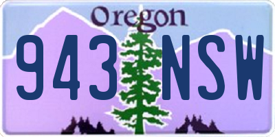 OR license plate 943NSW