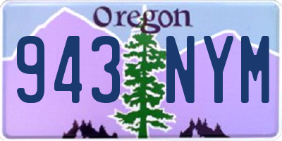 OR license plate 943NYM