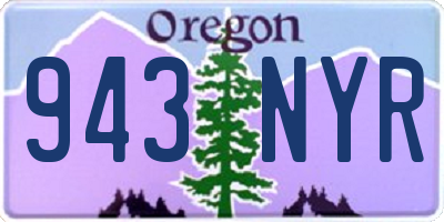OR license plate 943NYR