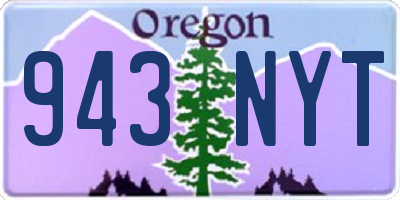 OR license plate 943NYT