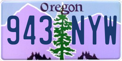 OR license plate 943NYW