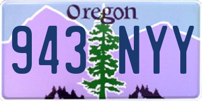 OR license plate 943NYY