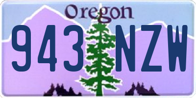 OR license plate 943NZW