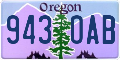 OR license plate 943OAB