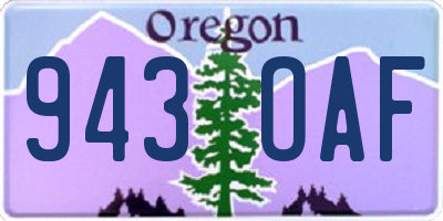 OR license plate 943OAF