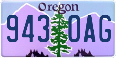 OR license plate 943OAG