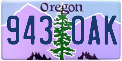OR license plate 943OAK
