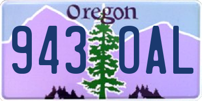 OR license plate 943OAL