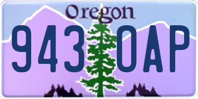 OR license plate 943OAP