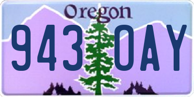 OR license plate 943OAY