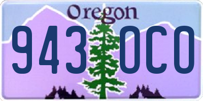 OR license plate 943OCO