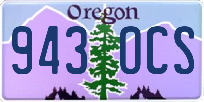 OR license plate 943OCS