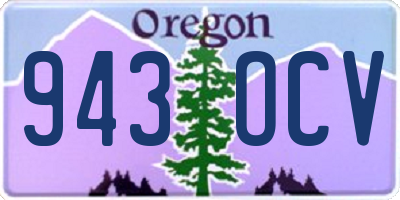 OR license plate 943OCV