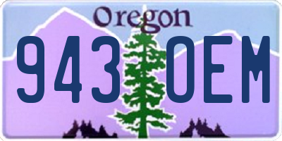 OR license plate 943OEM