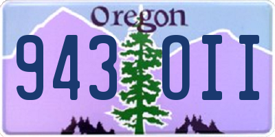 OR license plate 943OII